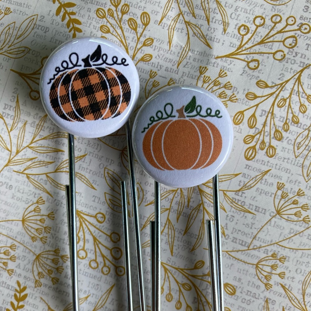 Fall Pumpkins Paper Clip Planner Clip Bookmark Set
